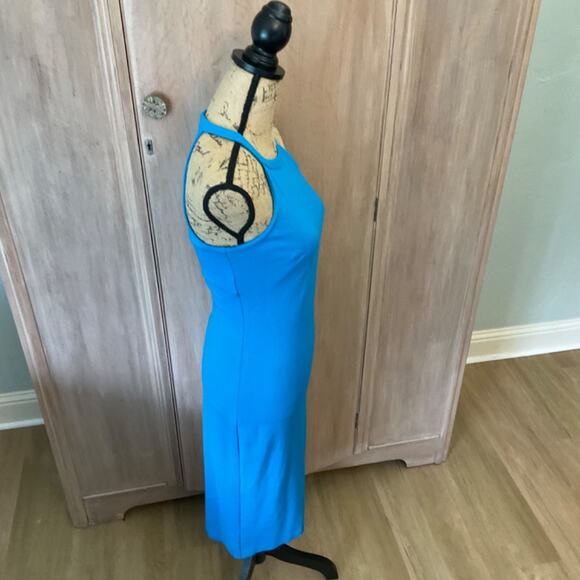 Amanda Uprichard Y2K turquoise Bodycon Midi Dress blue stretch office siren S - Picture 5 of 15
